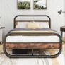 King Bed Frame with Headboard,Oval-Shaped Image 10