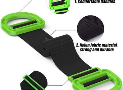 2 PACK Adjustable Lifting Moving Straps, with 2 Pair Gloves Single or Multi-Person Carrying Strap, Multipurpose Moving Straps for Furniture, Boxes, Mattress,Supports Up to 600 Lbs