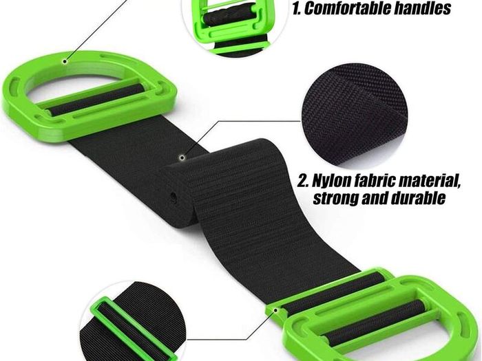 2 PACK Adjustable Lifting Moving Straps, with 2 Pair Gloves Single or Multi-Person Carrying Strap, Multipurpose Moving Straps for Furniture, Boxes, Mattress,Supports Up to 600 Lbs