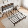 King Size Bed Frame with Wooden Storage Image 4