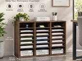 24-Compartment A4 Document Organiser  Adjustable Wooden Office & Home Storage Cabinet