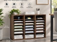 main image for ad 24-Compartment A4 Document Organiser  Adjustable Wooden Office &amp; Home Storage Cabinet
