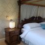 Four poster carved Indonesian bed super king incl bedside tables and dresser Image 2