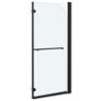 Folding Shower Enclosure 2 Panels ESG 120x140 cm Black Image 3