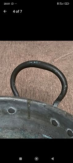 Large Antique Heavy Solid Copper Preserving Jam Pan (14")