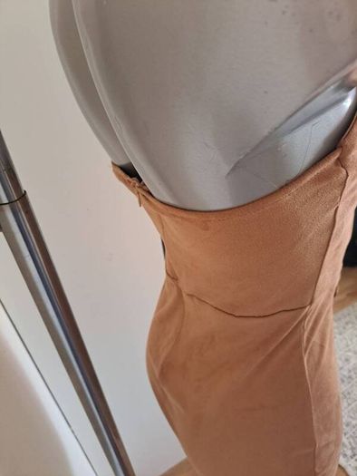 BNWT Naanaa Storm brown suede imitation mini dress size UK8 EU36 Postage included
