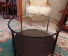 Glass Top Metal Frame Coffee Table