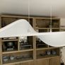 Stunning white fabric large pendant light Image 7