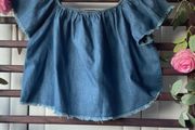 top betshka size medium denim off shoulder top