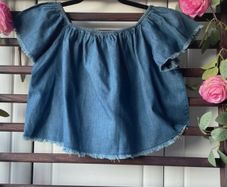 top betshka size medium denim off shoulder top
