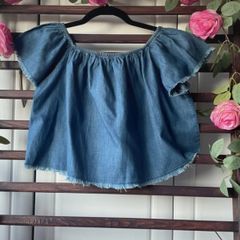 top betshka size medium denim off shoulder top