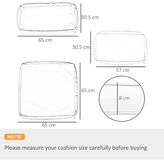 Garden Rattan Sofa Cushion Polyester Cover Replacement Outdoor- No Cushion Included, Dark Grey