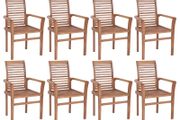 Stacking Dining Chairs 8 pcs Solid Teak Wood