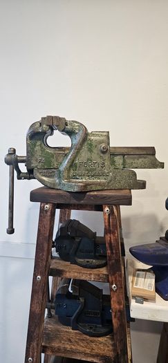 anvil on timber stand