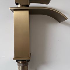 Brushed brass tap