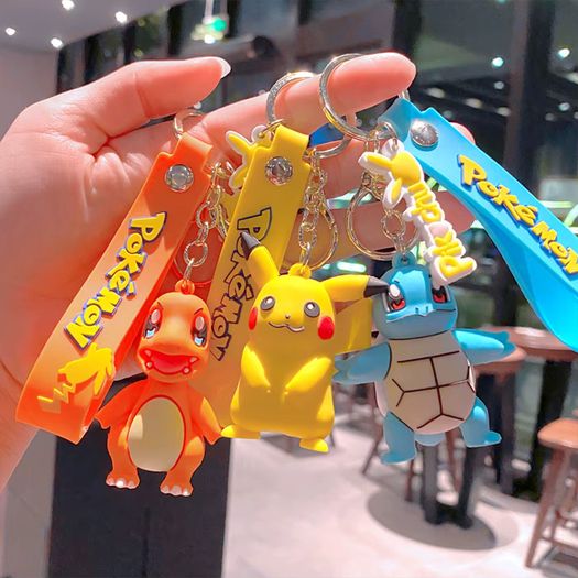 Pokemon Keychain batch Pendant Pokemon keyring Cute Pikachu Doll Bag Car Pendant for birthday Kids Toys charm bulk gourd