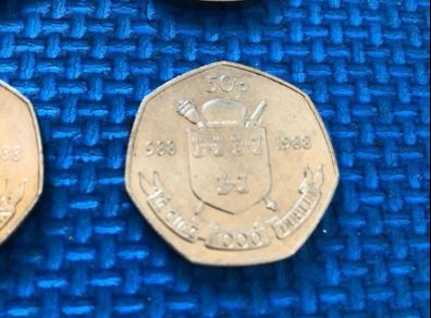 Millenium 50p coin x10