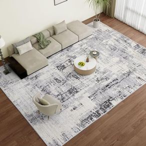 Machine Washable Rugs for Living Room - Modern Soft Faux Short Pile Area Rugs for Bedroom Dining Room Abstract Carpet for Office Kitchen Non Slip Non Shedding, 120x170CM, Grey