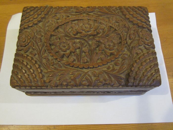 Vintage hand carved puzzle box