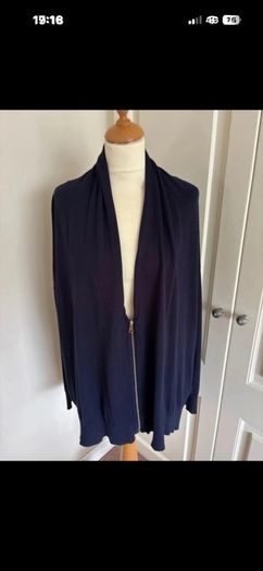 Oversize navy cardigan Zara knit suit 12-16