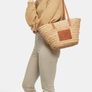Cavalli Class Shopper/Beach Straw & Leather Bag Image 6