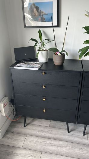 Barcelona Furniture Set - Black Wood Effect with Gold Handles