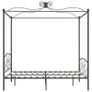 Canopy Bed Frame Grey Metal 180x200 cm Image 4