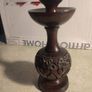 wooden candlestick vintage hand turned elephant carved into wood Image 2