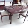 Vintage wood doll's house dining room furniture & tableware Image 3