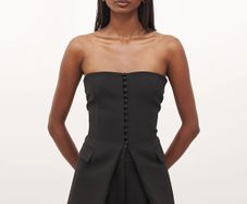 Because Of Alice Black Brand New Strapless Peplum Bodice Top in Size XS.