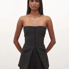 Because Of Alice Black Brand New Strapless Peplum Bodice Top in Size XS.
