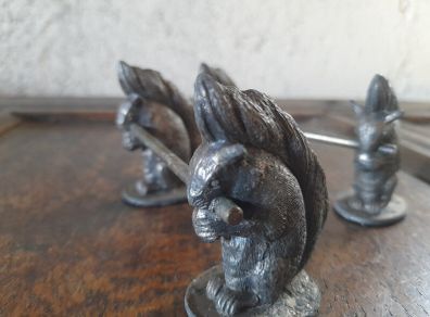 Pair Of Antique Squirrel Knife Rests