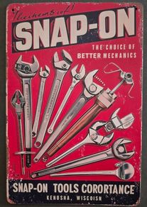Vintage Style  Metal Sign, snap on tools.