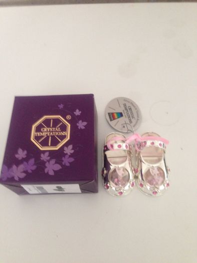 Silver Plated & Swarovski  Crystal Encrusted Ornamental Shoes