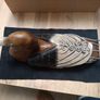Hand Carved And Hand Painted Wood Duck With Gold Tone Eyes Image 3