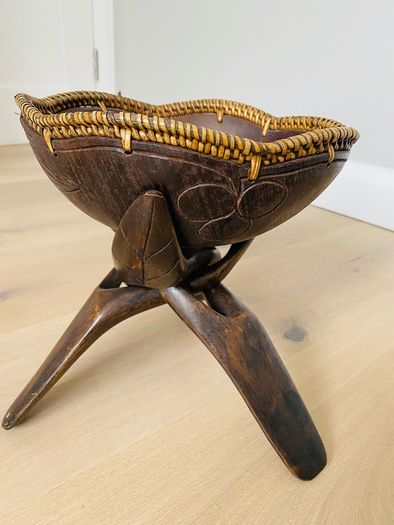 Handmade wooden bowel and stand