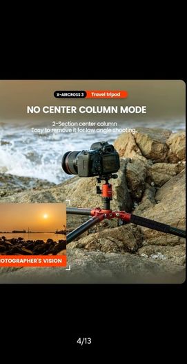 Fotopro Lightweight Travel Tripod Portable Carbon Fiber Tripod for Camera X-Aircross 3 Series