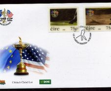 2006 Ireland Ryder Cup Lenticular Commemorative Stamps First Day Cover (FDC). Ireland's only Lenticular issue