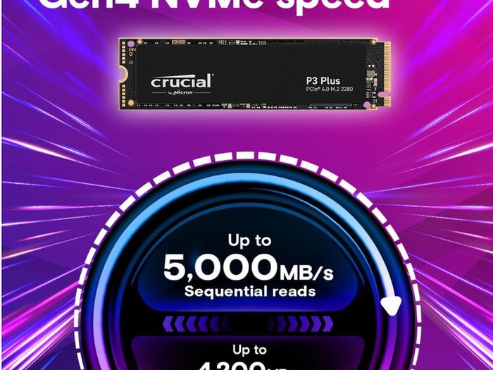 Crucial P3 Plus 2TB NVMe Gen4 - 100% Health