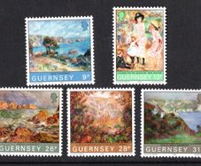 1983 Guernsey Centenary of Renoirs Visit Commemorative Stamps Mint Never Hinged (MNH)