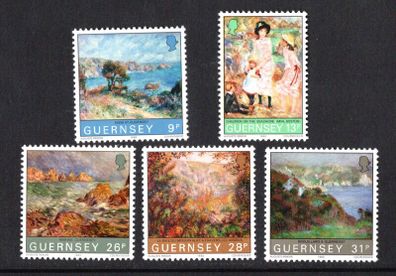 1983 Guernsey Centenary of Renoirs Visit Commemorative Stamps Mint Never Hinged (MNH)