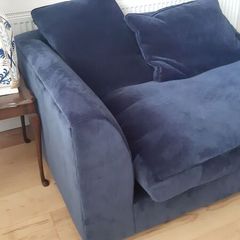 Large Deep Fabulous Navy Blue Detachable L Shaped Suite