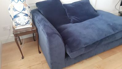 Large Deep Fabulous Navy Blue Detachable L Shaped Suite