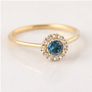 Engagement Ring London Blue Topaz and Diamond Halo Ring  Size 7 (US) Image 4