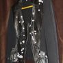 Women's Black Leather Embroidered Jacket Image 8