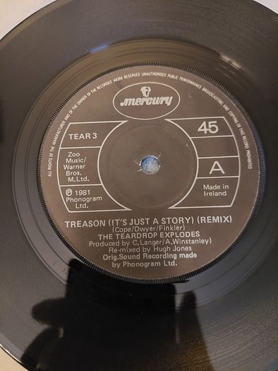 The Teardrop Explodes -  vinyl  seven inch single x 2 - Treason (IRISH)  /  Passionate Friend