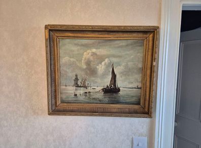 Boat Scene Painting