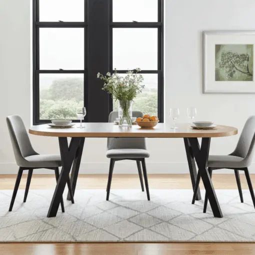Modern Oak Extendable Dining Table 100cm to 180cm