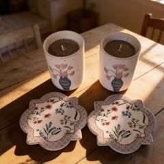 Candles and coster set in a beautiful design
