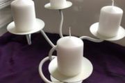 Wrought Candelabra Stand &amp; Candles